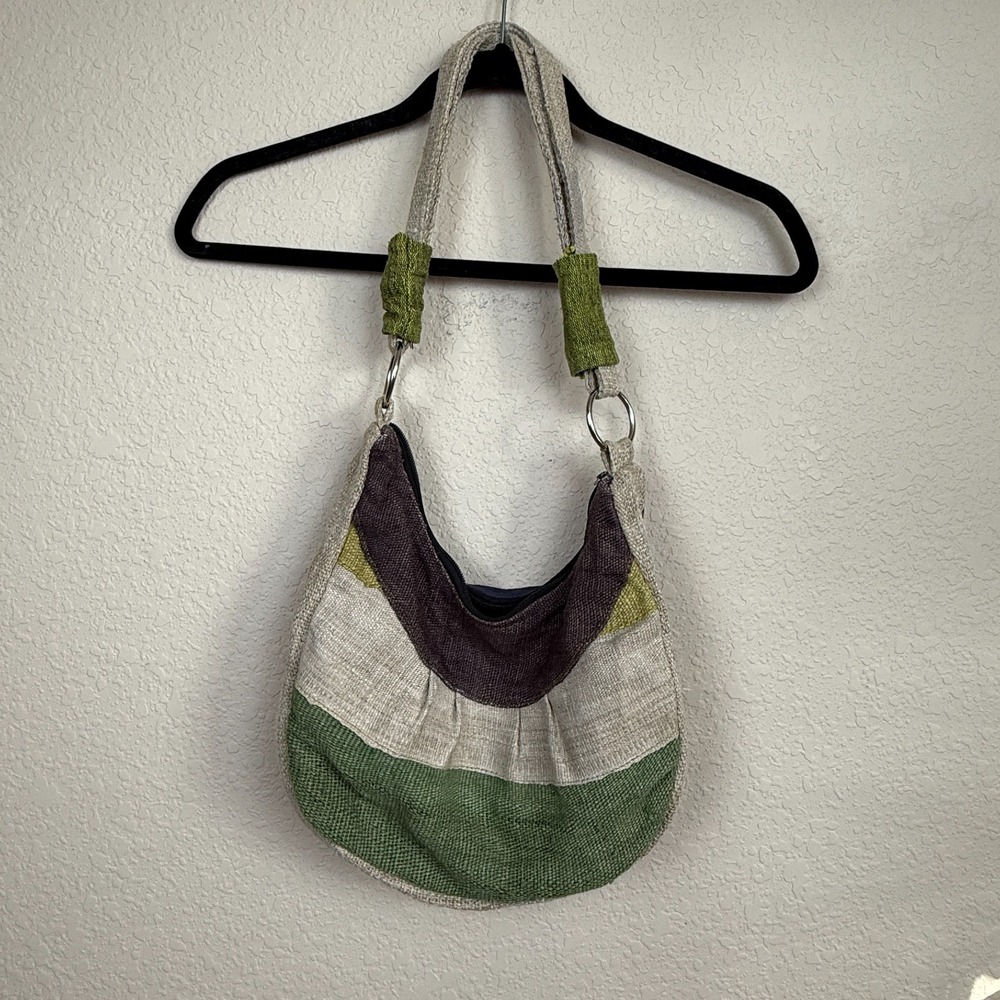 Earth Divas Hobo Slouchy Woven Bag Bohemian Fair Trade Made in Nepal Earth Tone